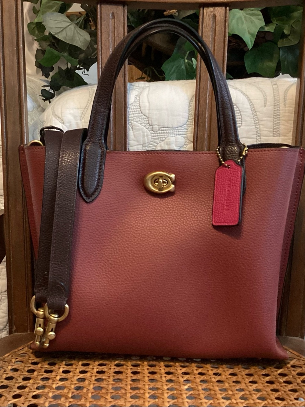 Coach Willow 24 Tote in Cherry